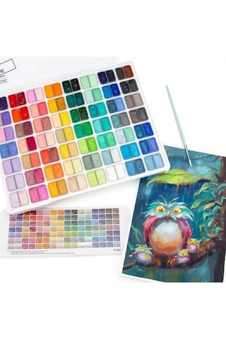 Hımı Twin Cup Gouache Set 112 Renk X 12 Gr Guaj Boya White Case Karışık Renk