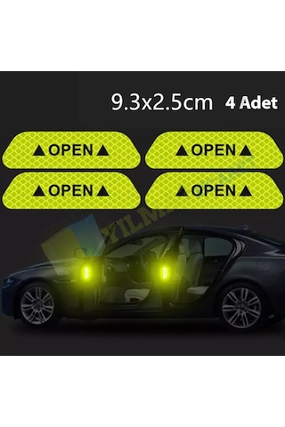 Araç Kapı Open Reflektör Araba Oto Sticker Yapıştıma 4 Adet