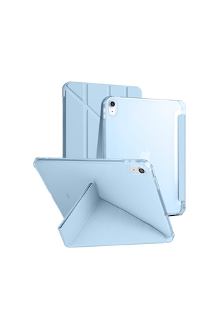Apple Uyumlu iPad 10.nesil 10.9 İnç 2022 Üçgen Katlanabilir Kalemlikli Standlı Akıllı Kılıf