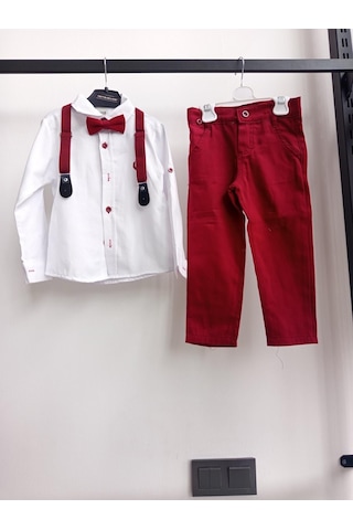 Carnaval Wear Keten Papyonlu Takım Bordo