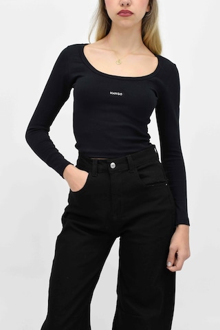 Baskılı Uzun Kollu Tişört - Siyah SIYAH