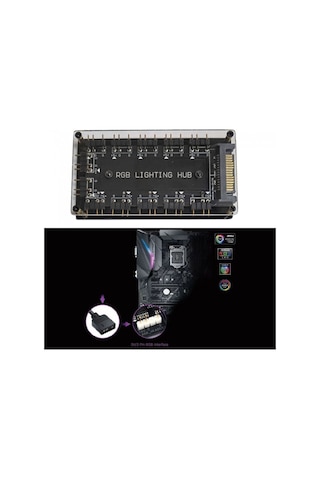 5v 3-pin Rgb 10 Hub Splitter Sata Güç Beslemeli Rgb Kiti -