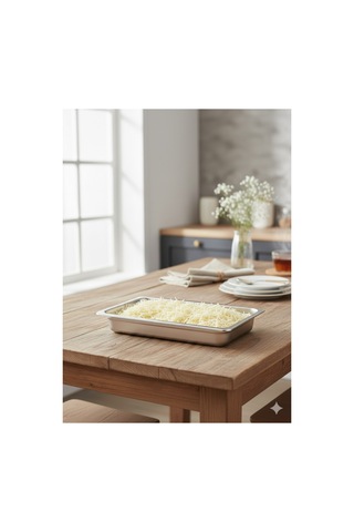 Paslanmaz Çelik No:3 Küvet Meze Ve Servis Tepsisi 3,4 Litre 26cm X 38cm X 4.3cm 6 Adet Gümüş