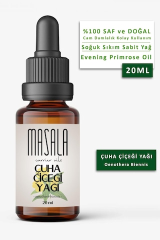 Masala Çuha Çiçeği Yağı 20 ML Soğuk Pres (Evening Primrose Carrier Oil)