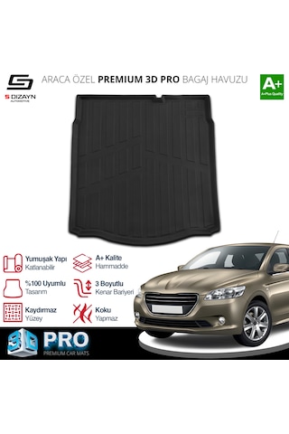 S-dizayn Peugeot 301 3d Pro Bagaj Havuzu 2012 Üzeri A+ Kalite