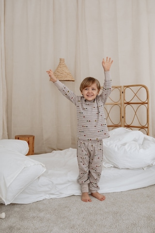 Geometrik Baskılı Color Shapes Çocuk Pijama Seti Gri