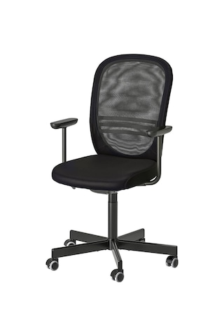Flıntan Çalışma Sandalyesi, Siyah Kolçaklı Ergonomik Ofis Koltuğu