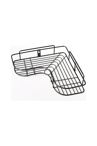 Banyo Rafları Toptan Ferforje Metal Delmesiz Tuvalet Köşe Çatlak Köşe Banyo Duvar Rafları Üçgen Siyah + Tek Kancalı Yapışkan Levha 2 Yaprak Diğer