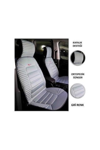 Vw Golf İle Uyumlu Lüks Oto Koltuk Minderi Ortopedik 2 Li Set Gri 1 Set