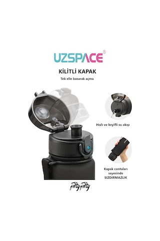 Uzspace 2'li Tritan Matara Seti 1000 ml Büyük Boy 14 Farklı Renk Seçeneği FiftyFifty