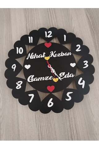 Salon-oda-iş Yeri Kaliteli Duvar Saati 3mm Mdf Siyah-beyaz Çok Şı Renkli