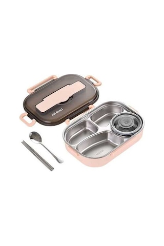 Ulzyvf Yemek Termos Seti Pembe Paslanmaz Çelik Bölmeli 304 1.5l Yemek Kabı Mürdüm