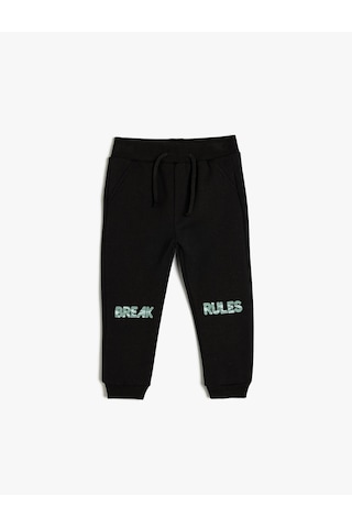Koton Basic Jogger Eşofman Altı Beli Lastikli Siyah 5wmb40061tk Siyah