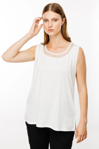 On Fashion Yakası Tül Sıfır Yaka Kadın Bluz 25y.on.blz.51311.01 Ekru