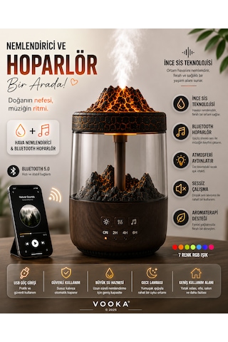 Ortam Nemlendirici, Bluetooth Hoparlör Ve Gece Lambası Bir Arada