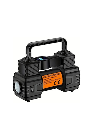 Xuweiwei Portable Air Compressor Pump Orange Hands 12v Araç Tekerlek Basınç Ölçer Led Işık Bisiklet Motor