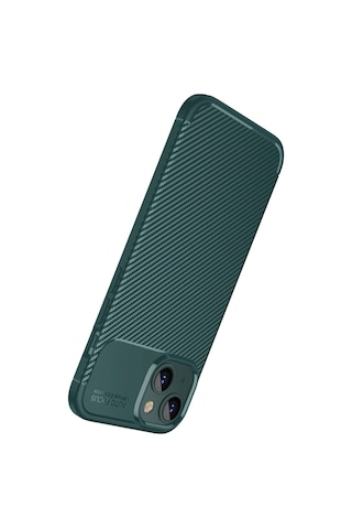 Apple iPhone Uyumlu 15 Kılıf Auto Focus Karbon Kapak - Yeşil Çok Renkli