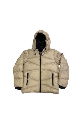 Erkek Çocuk Kapüşonlu Şişme Mont-11053 Bej