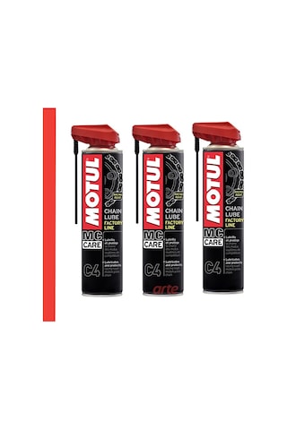 Motul C4 Racing Chain Lube Zincir Yağlama Spreyi 400 Ml 3 Adet Motosiklet Zincir Yağı