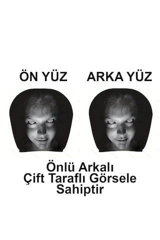 Korkunç Kız Çift Taraflı Dekoratif Oto Başlık Kılıfı/Maske 5'li