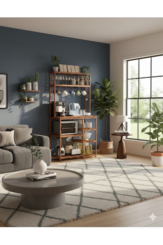 Kahve Köşesi Mutfak Bangosu Ahşap Masif Kahverengi