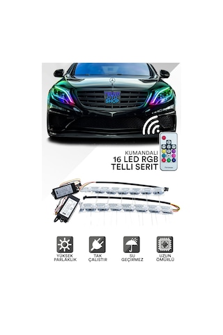 Far Içi Far Üstü Kristal Rgb Kayar Led Telli 16lı
