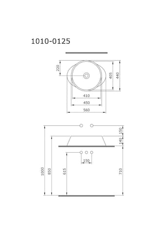 Bocchi Venezia Parlak Beyaz Çanak Lavabo 56 CM 1010-001-0125