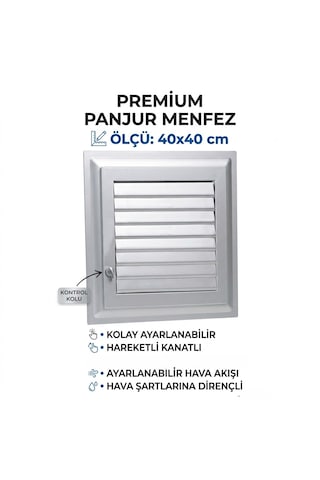 40x40 Cm Plastik Panjur Menfez Banyo Wc Tuvalet Havalandırma Menfezi