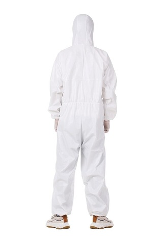 Kapüşonlu Fermuarlı Antibakteriyel Koruyucu Tulum 5 Adet Beyaz