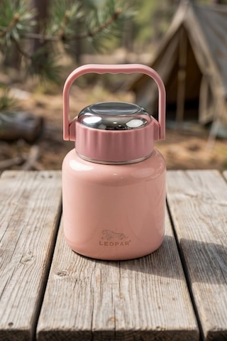 Cooker Leopar 900 Ml Kaşıklı Yemek Termosu Yk1517 Pembe