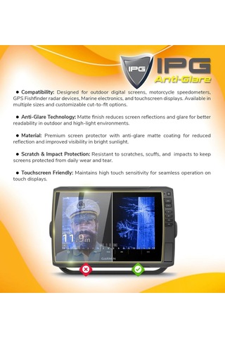 Humminbird Fishfinder İçin Ipg Anti-glare Parlama Önleyici Mat Ekran Koruyucu Helix 9