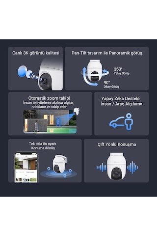 Ezvız C8c 3k 5mp Pan-tilt Wi-fi Dış Mekan Kamerası