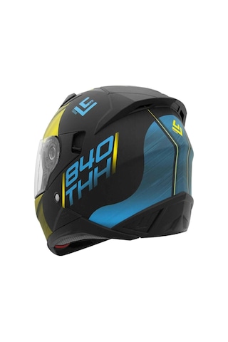 Thh T840s Ion Kapalı Motosiklet Kaskı Sarı - Mavi
