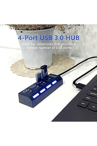 Port-13 4 Port Hub Usb 3.0 Çoğaltıcı Çoklayıcı Pg-288-30 Santimetre Siyah Renk