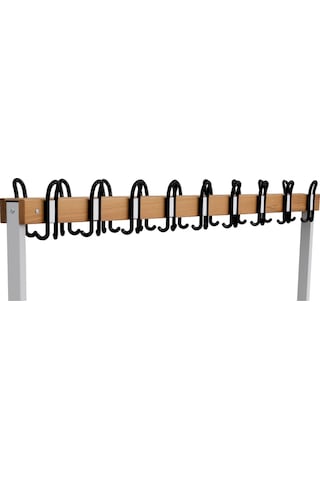 Ayakkabılıksız 6 Ayaklı Tek Taraflı Bank, Kanca Şeritli Bank, 9 Kanca, 200x43x170 Cm, Spor Bankı