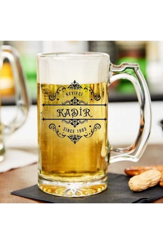 Kişiye Özel İsim Ve Yıl Baskılı Cam Bira Bardağı Hediyelik Tasarım