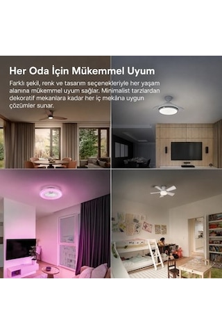 Osram Kumandalı Siyah 18w 3 Kanatlı Tavan Vantilatörü Güçlü Işık Yönü Ve Modern Açık
