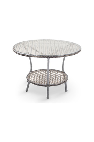 Zen Masalı Çay Seti Bahçe Ve Balkon Mobilyası Takımı 1+1+1+1+ Çap 110 Masa ,çift Renk Krem