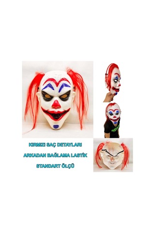 Nessiworld Kızıl Saçlı Joker Palyaço Maskesi Diğer