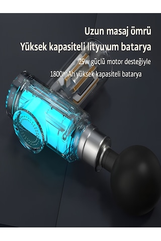 Amg017 Taşınabilir Sessiz Mini Masaj Aleti - 6 Hız Ayarlı, Lcd Ek Siyah