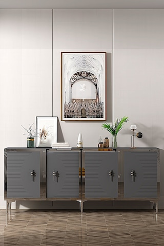 Ka1801as Tuna Konsol, Tv Sehpası Antrasit-sılver 180cm Antrasit/koyu Gri - Sılver