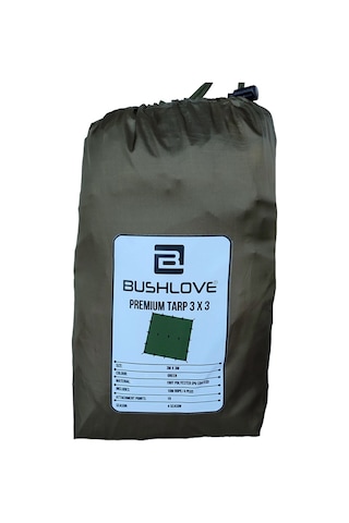 Bushlove Bushcraft Premium 4 Mevsim Tarp Tente 3m 3m Haki