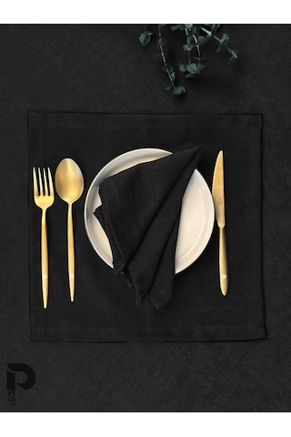 Siyah Kumaş Peçete Daily Serisi Kadife Görünümlü Siyah