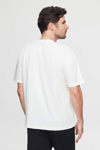 D's Damat Oversize Beyaz Baskılı %100 Pamuk T-shirt 2EC14ORT05212 Beyaz