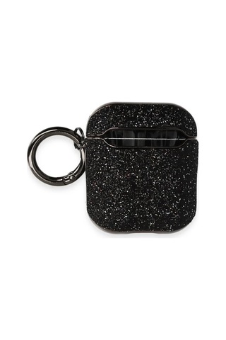 Storeşahin Apple Uyumlu AirPods 2 2.nesil Spell Simli Kılıf - Siyah Shn0720