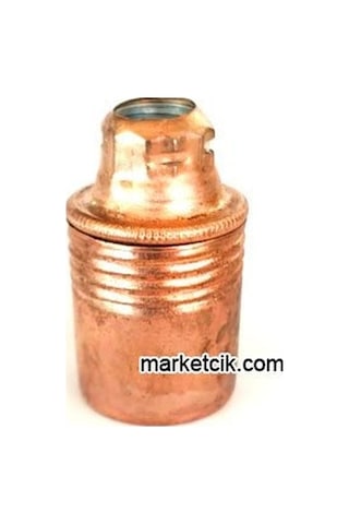Marketcik Dekoratif E14 Düz Bakır Metal Duy