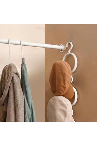 Mufunye Siyah Dönerli Çok Amaçlı Takı-yelek-sapka Depolama Rafları, Kapı Arka Takma Clipli Organizatör 1 Adet Siyah