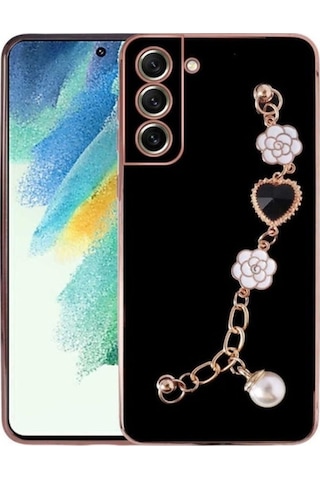 Galaxy S21 Fe Kılıf El Tutamaçlı Kamera Korumalı Zore Taka Silikon Kapak Siyah