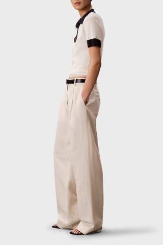 Calvin Klein Logolu % 100 Pamuk Regular Fit Polo Lv047g308gyas Bayan Polo Lv047g308g Yas Krem