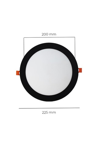 18w Sıva Altı Yuvarlak Siyah Led Panel 3200k Sarı Işık 2 Adet Siyah